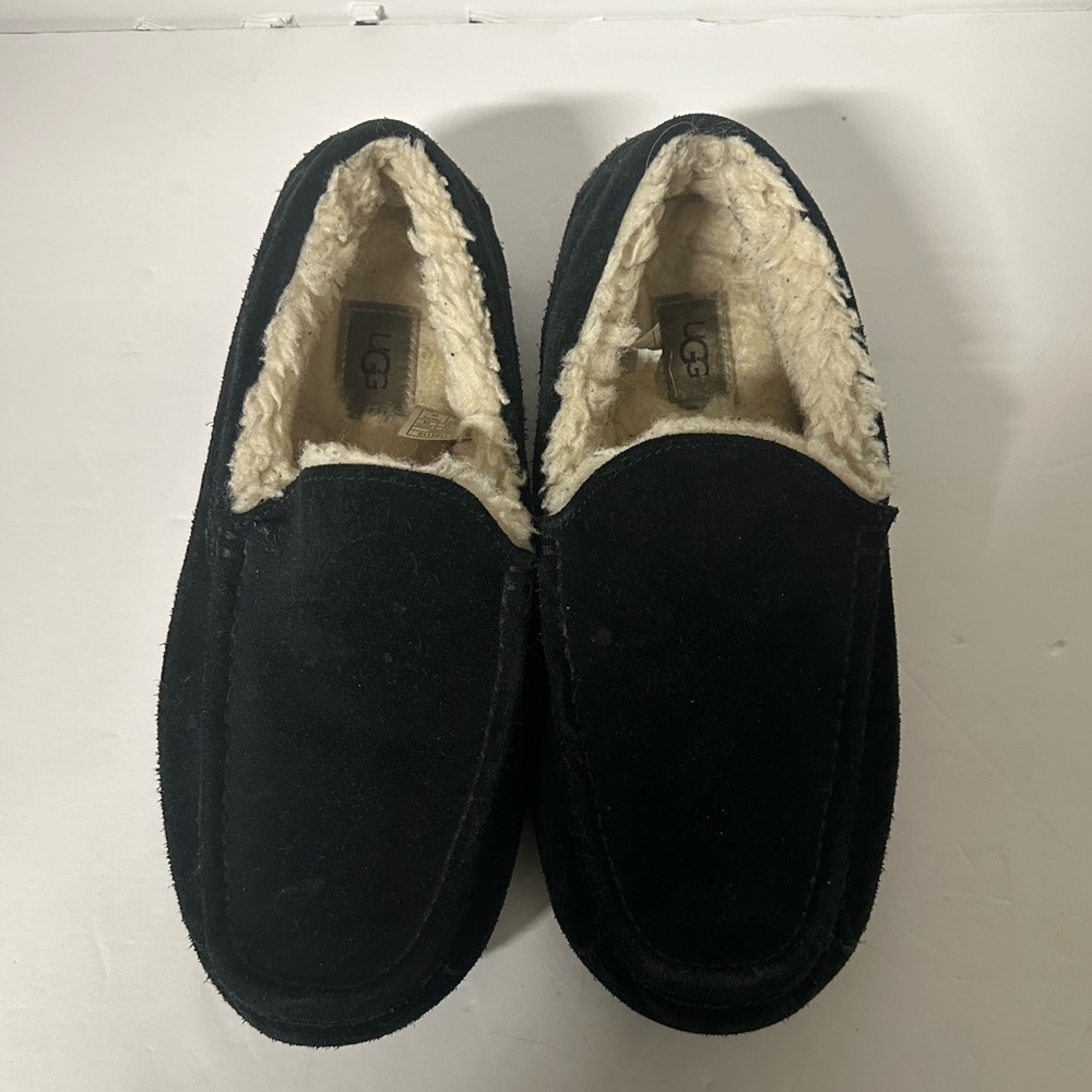 UGG Men's Black Slippers with Cream Lining Size 10 - Picture 4 of 7